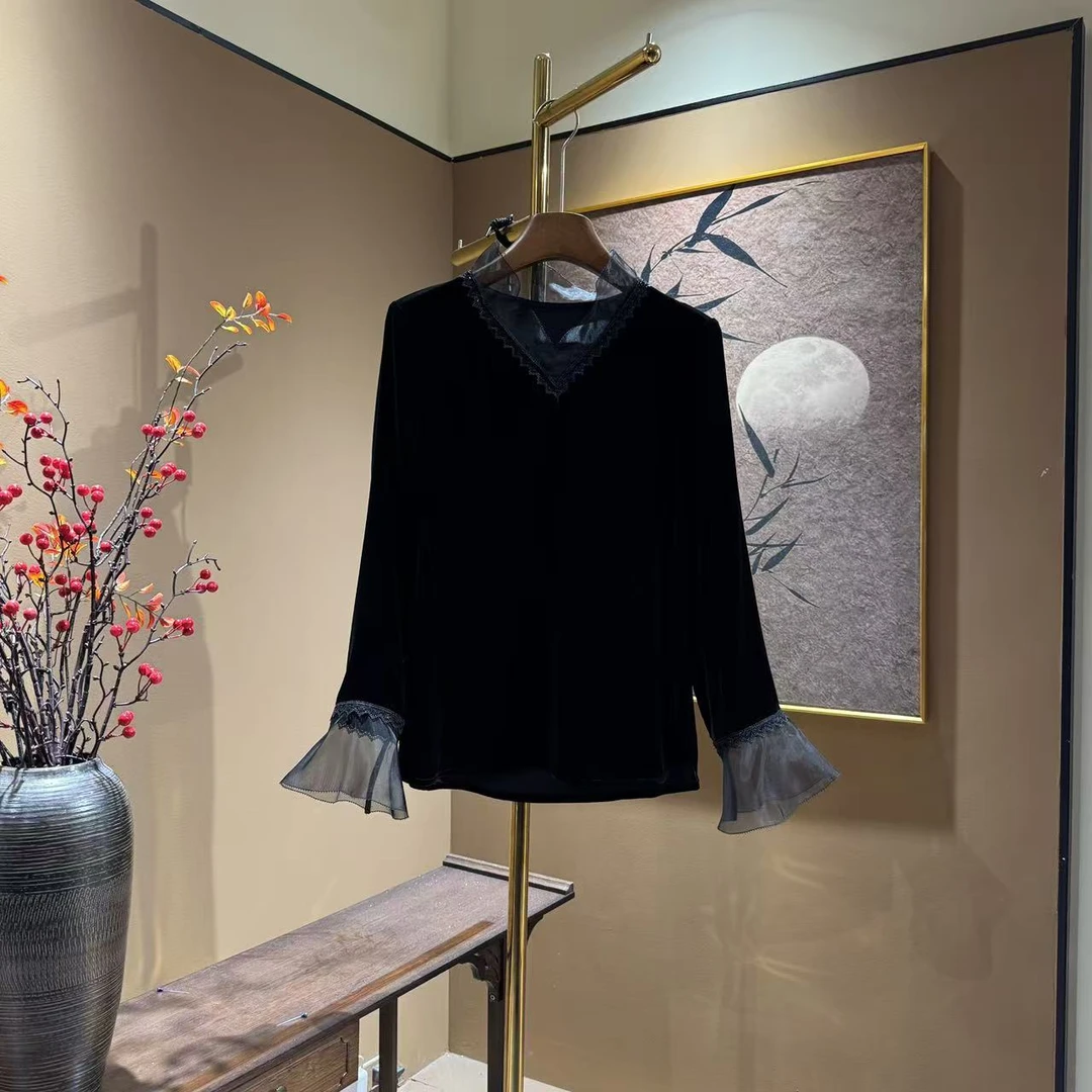 【中先森星星】高定新款100%桑蚕丝时尚气质百搭上衣     663