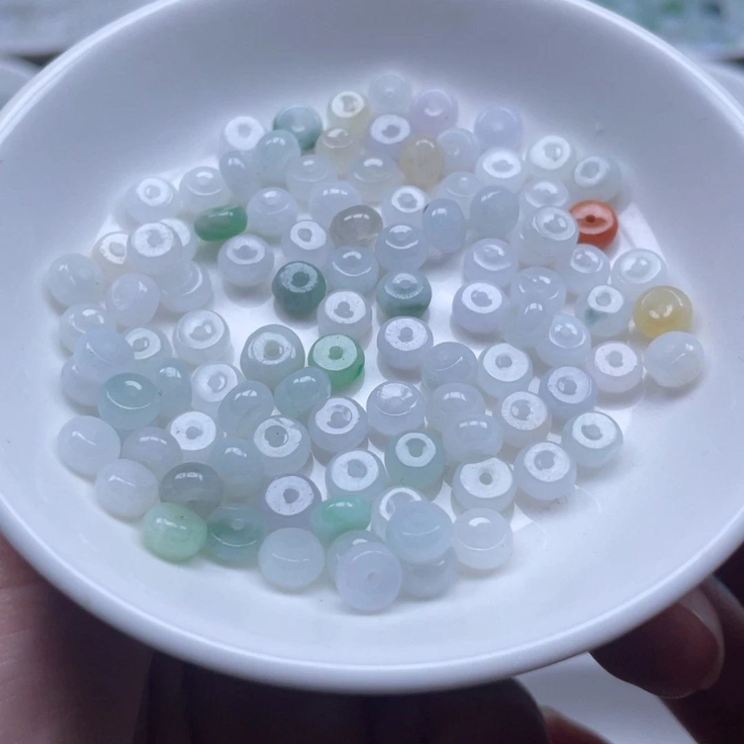 翡翠散珠算盘珠卡5.8发100颗