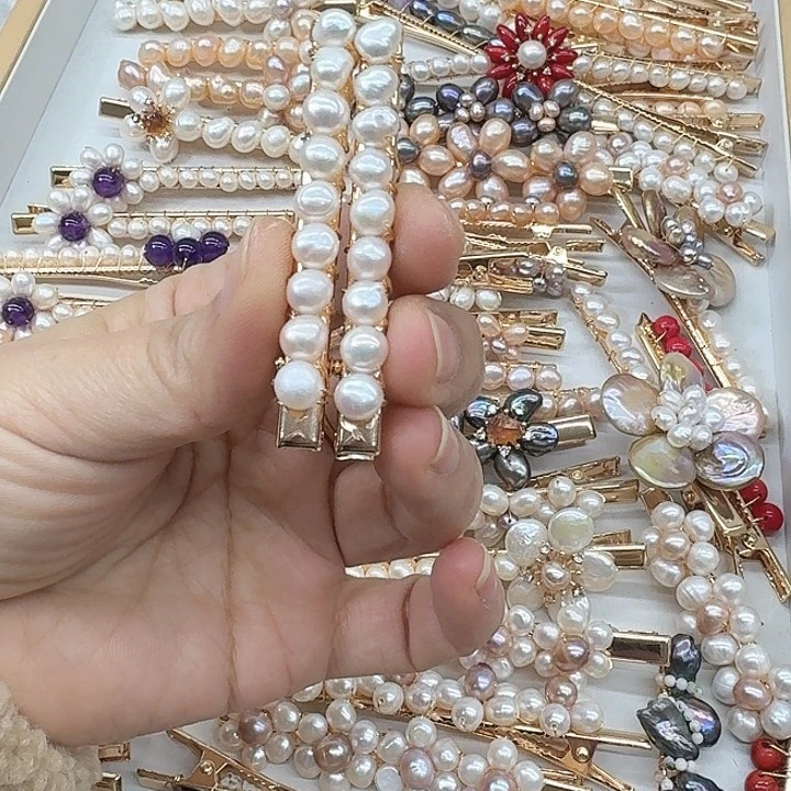 淡水珍珠发饰未镶嵌