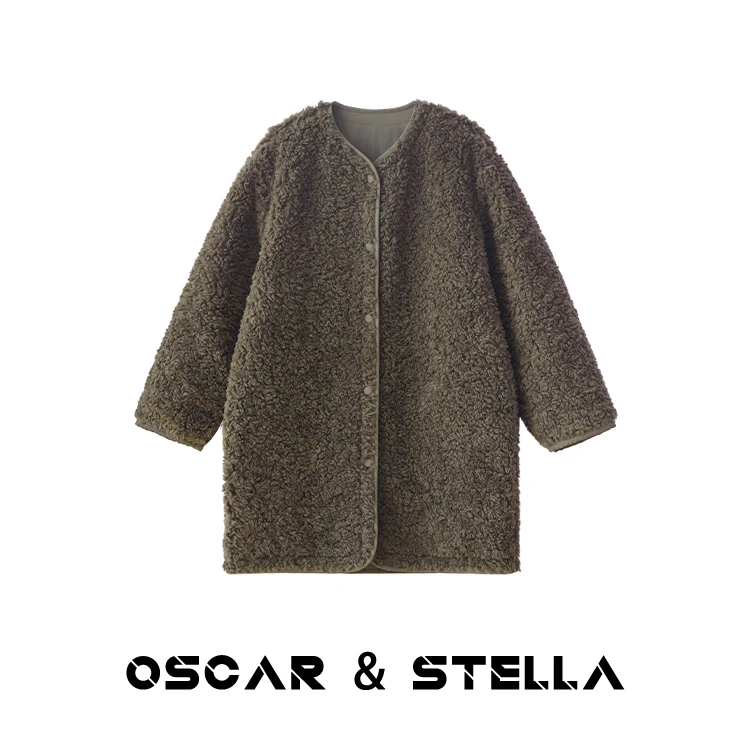 OSCAR&STELLA【冰岛极夜】两面穿韩国进口羊毛长款外套342 81567