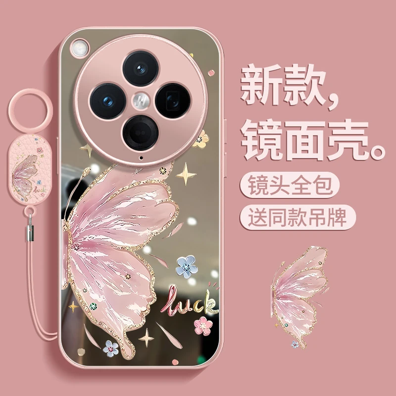 托诺适用于oppoFindx8带镜子手机壳findx8s防摔新款卡通ultra奢华