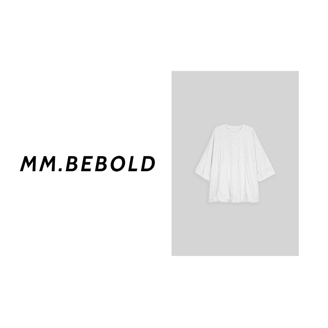 【妙姐精选】花的松弛 棉100 泡泡袖花苞下摆短袖T恤LZ11096