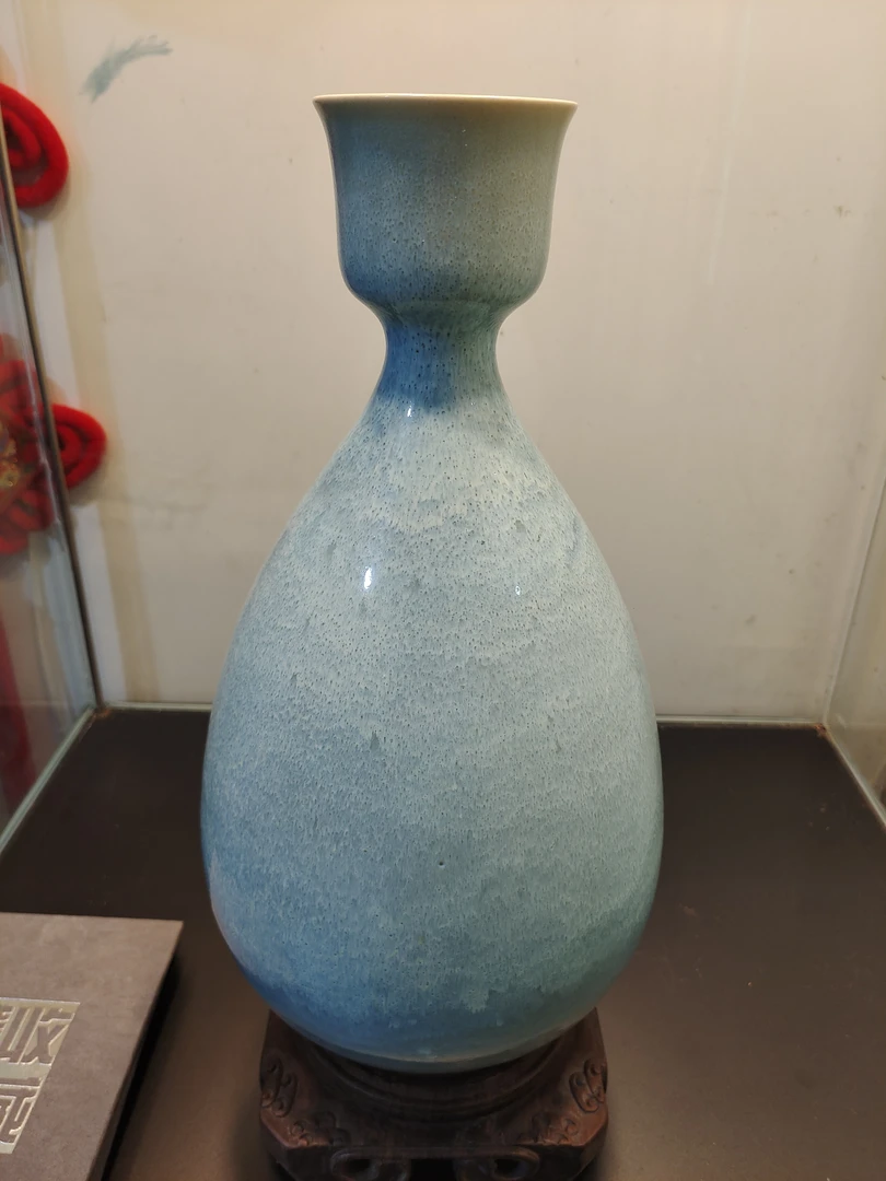 柴窑烧制 钧瓷杯口玉壶春