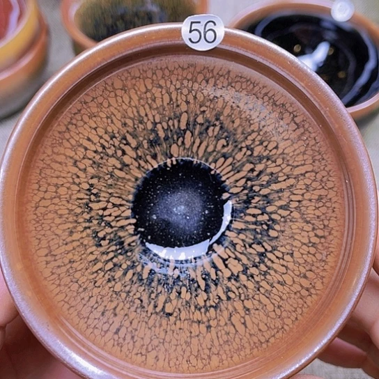 茶盏龙窑柴烧兔豪玉兰杯器型8.8口径