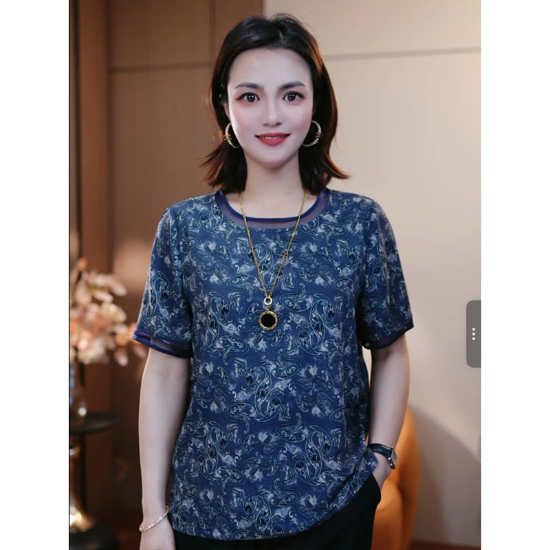 大吉大利-夏季新款高贵轻奢休闲洋气高级女士百搭时尚T恤上衣显瘦