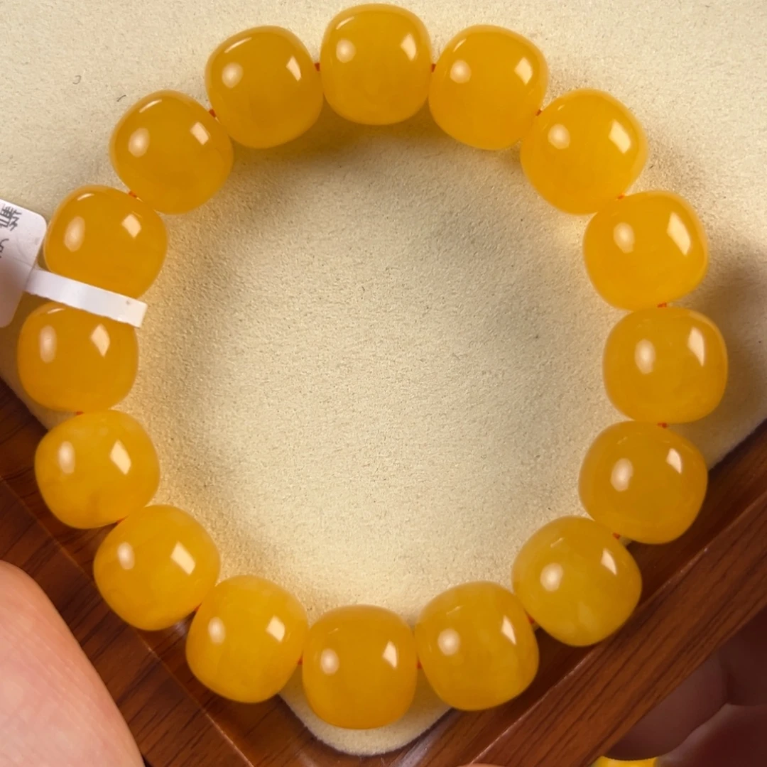 琥珀未镶嵌手链26.6g焦皮同料老型14mm tt