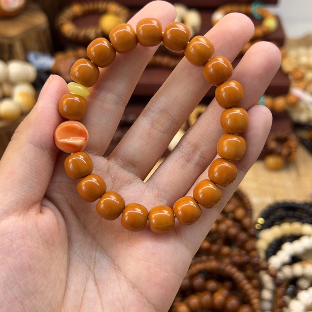 猴头核桃手串老型手串搭配三文鱼