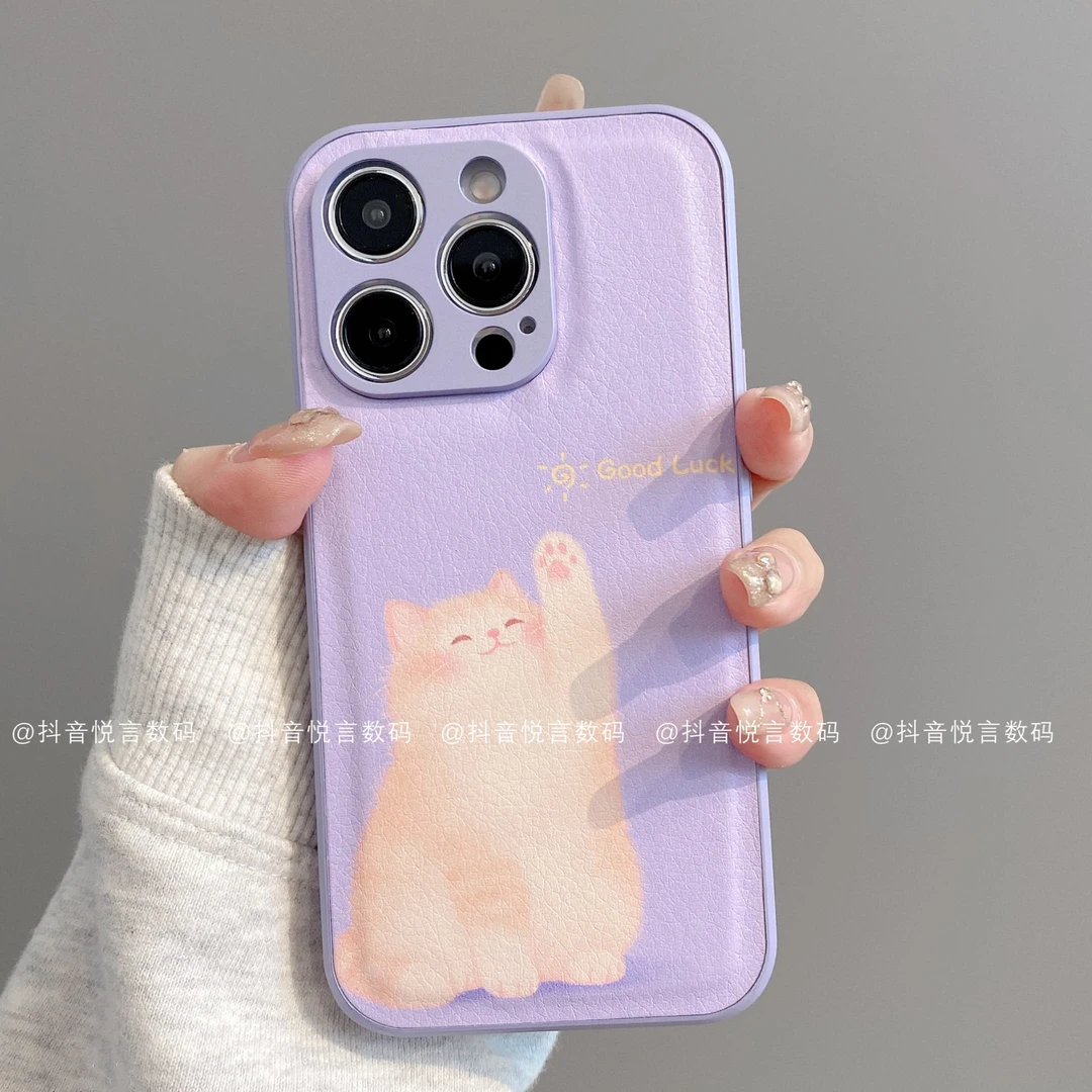 金属鼓皮适用iphone17promax苹果16手机壳15/14/13/12/11华为猫咪