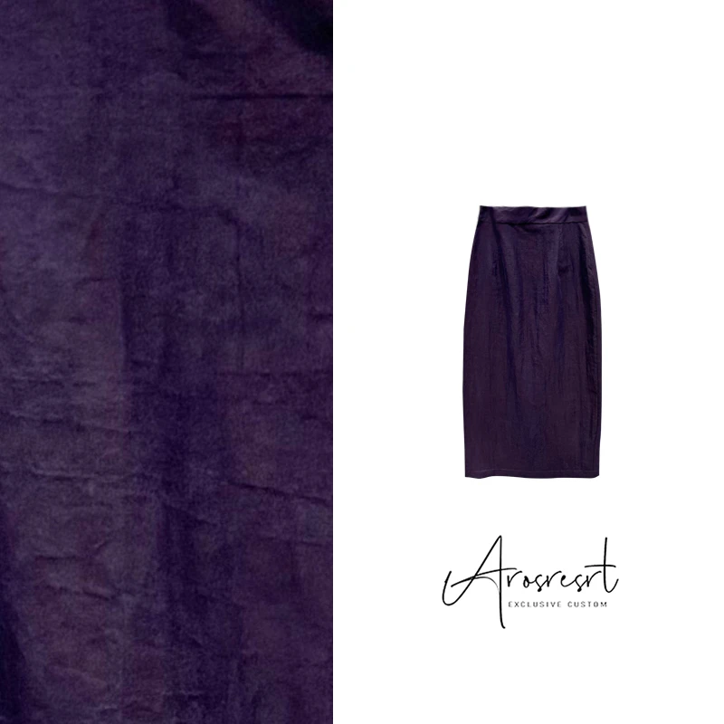 【龟裂云纱】新中式时尚气质显瘦丝绒提花中长款半裙长裙