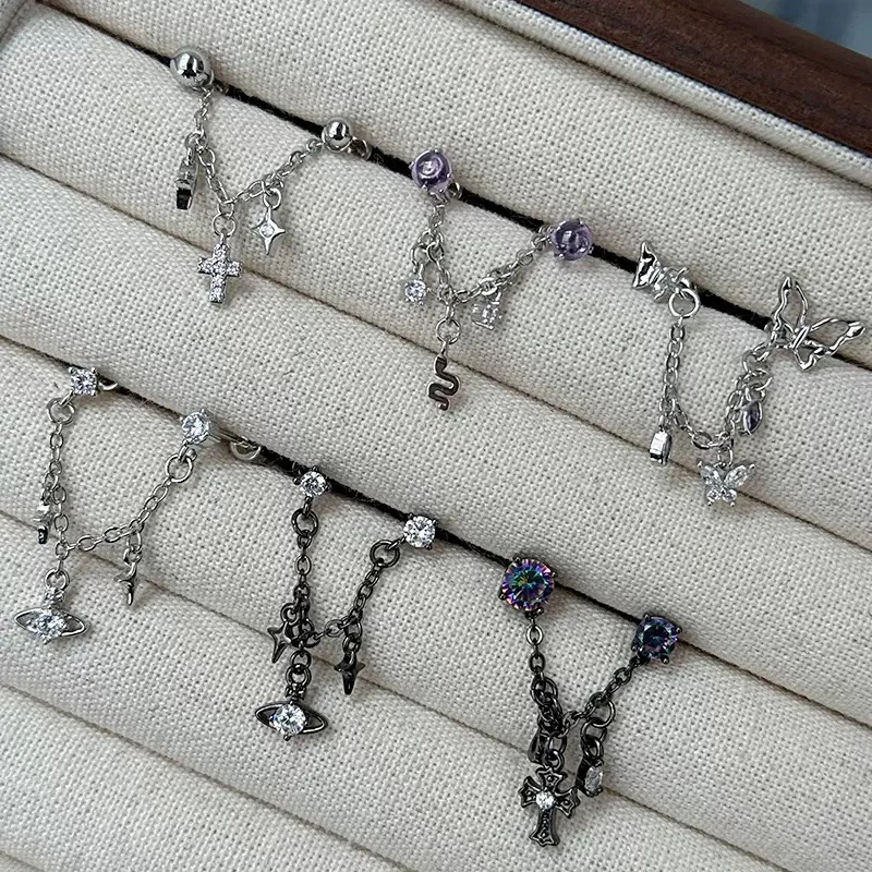 钛钢耳饰 耳蜗钉链条合集小众耳钉钛钢耳钉爆闪耳钉耳骨钉耳锅钉