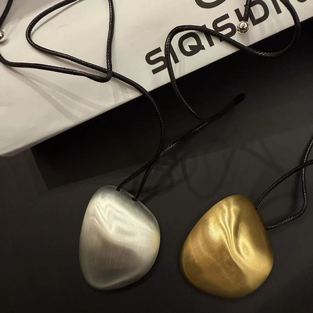 非金属棉绳项链 MUZI极简时尚高级感拉丝关节长款项链36054