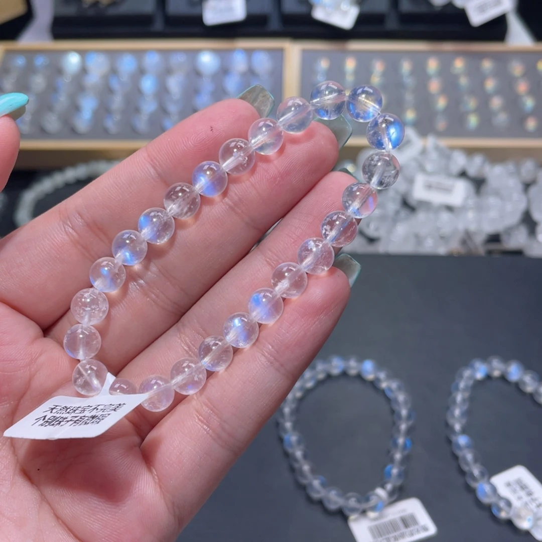 绚****长石手链未镶嵌蓝月光手链7.5mm