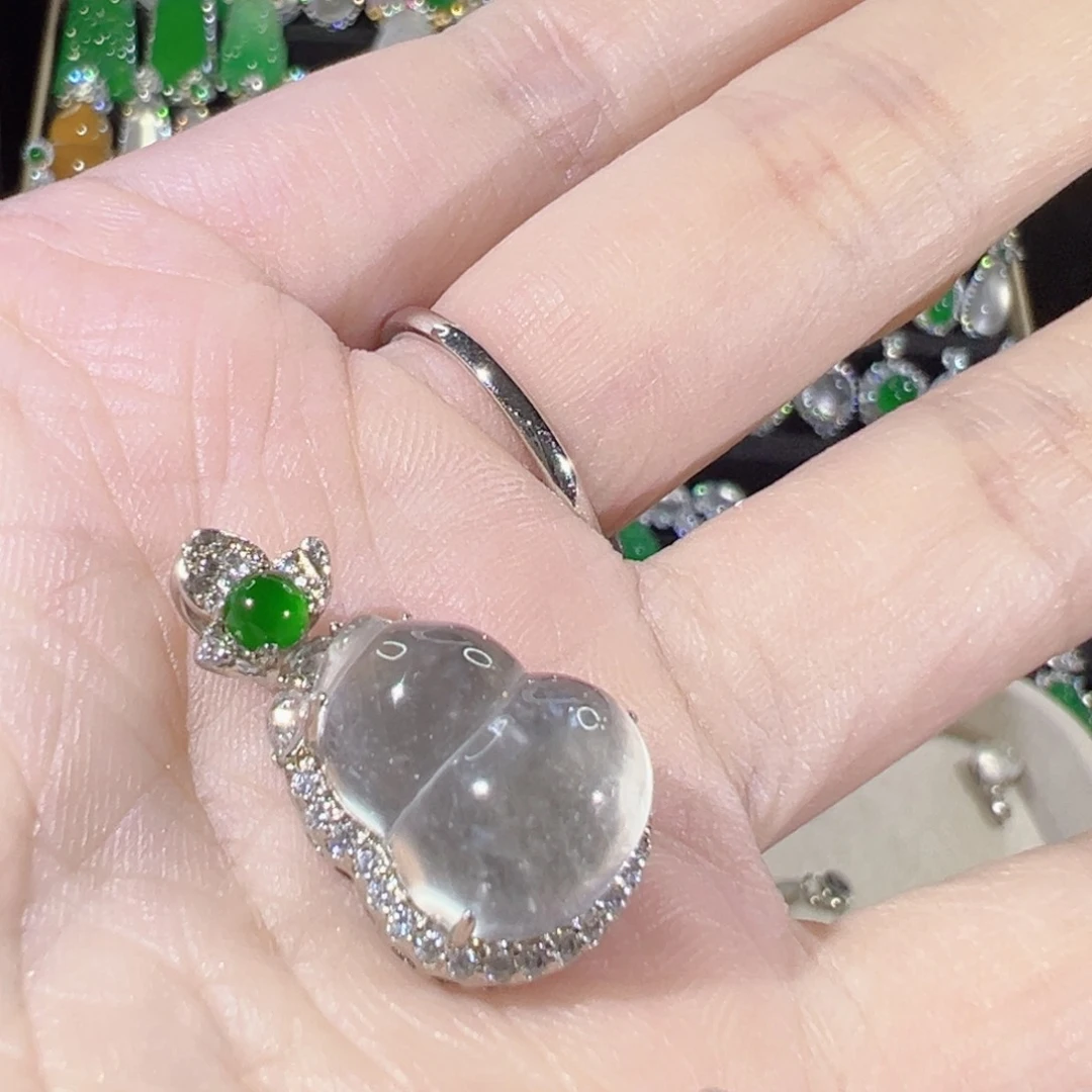 石英质玉银S925镶嵌颈饰