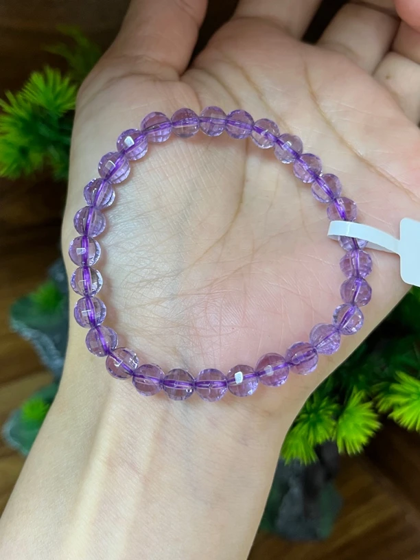 天然高品质紫水晶多刻面时尚百搭单圈 女款素圈紫色精美轻奢简约