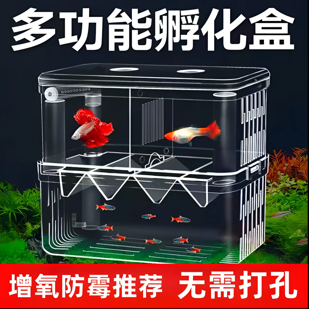 鱼缸隔离网孵化盒孔雀鱼繁殖盒热带鱼小鱼幼鱼大小号孵化器产卵房