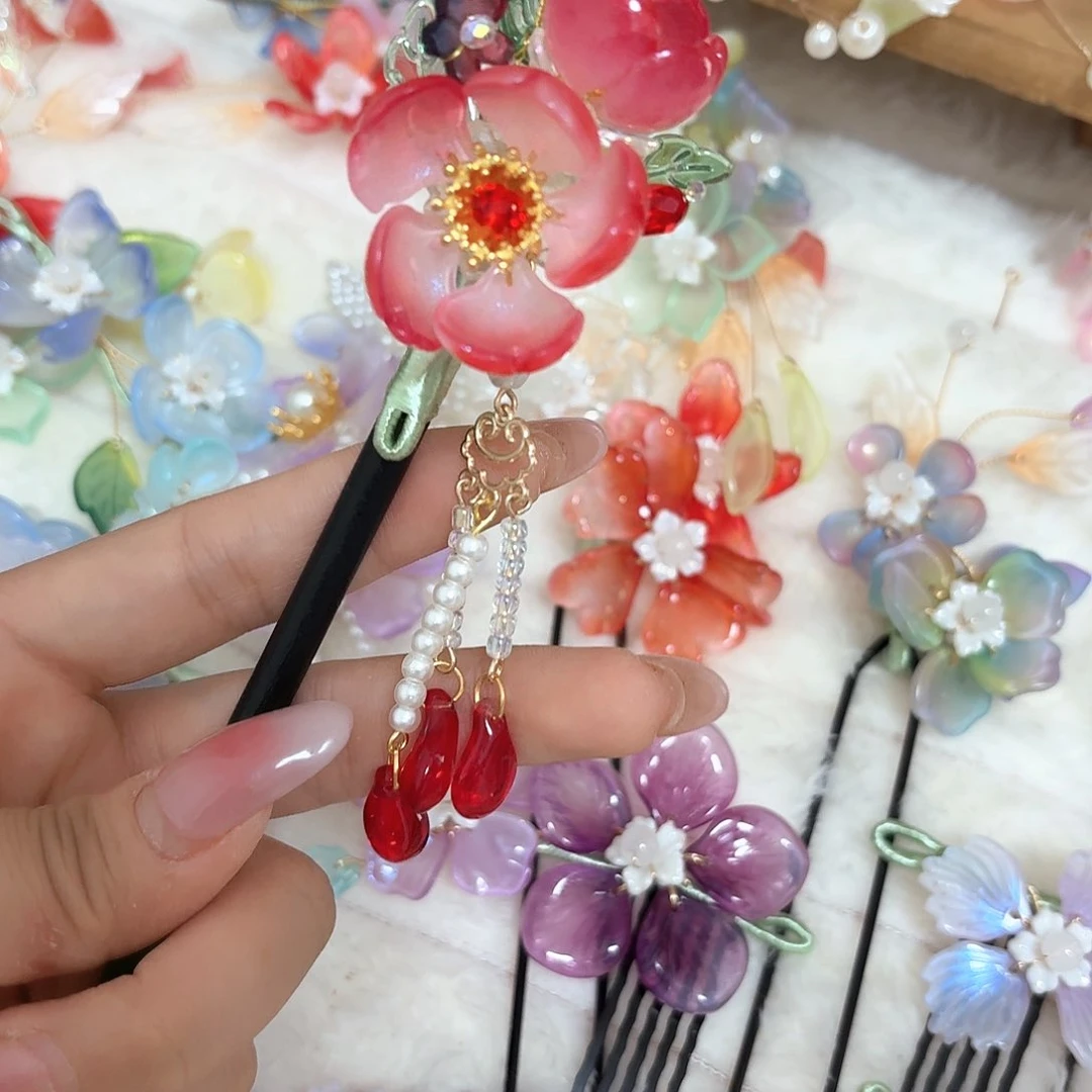 合金醋酸古风琉璃发簪秒杀