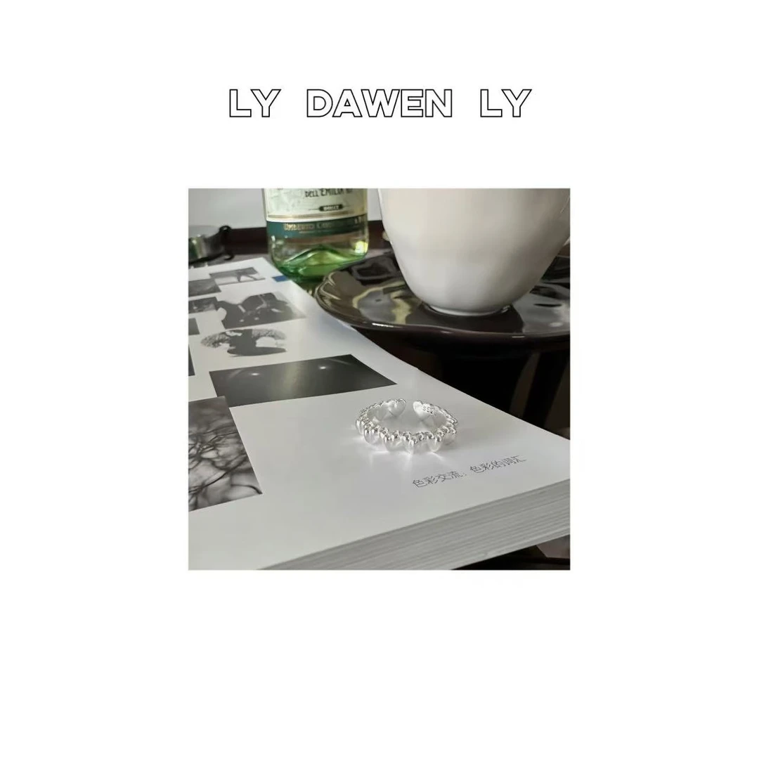 925银戒指 DAWEN  | 韩系小众设计感复古小爱心时髦戒指 W102#