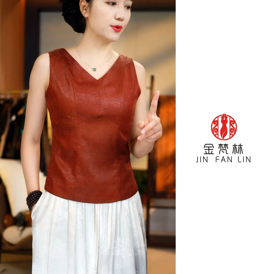 【龟纹背心】新款双面无袖背心打底桑蚕丝吊带