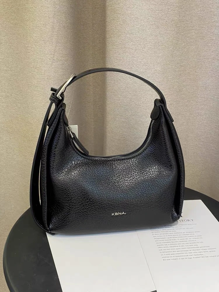 【梓俊箱包】2907小众质感荔枝纹手提包2025新款百搭通勤便当包斜挎