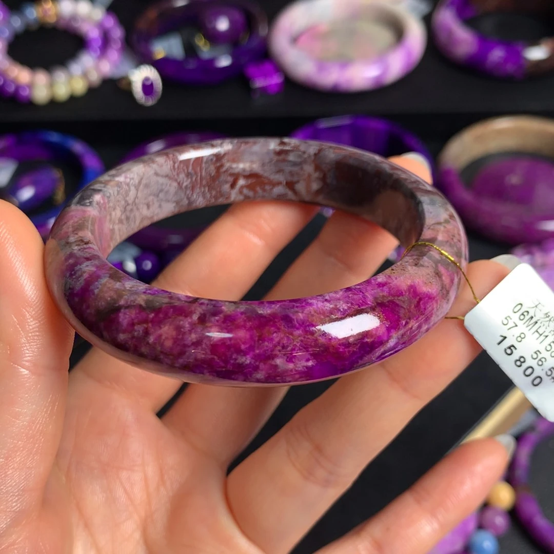 苏纪石（舒俱来）桃红樱花手镯56圈未镶嵌我**鏡