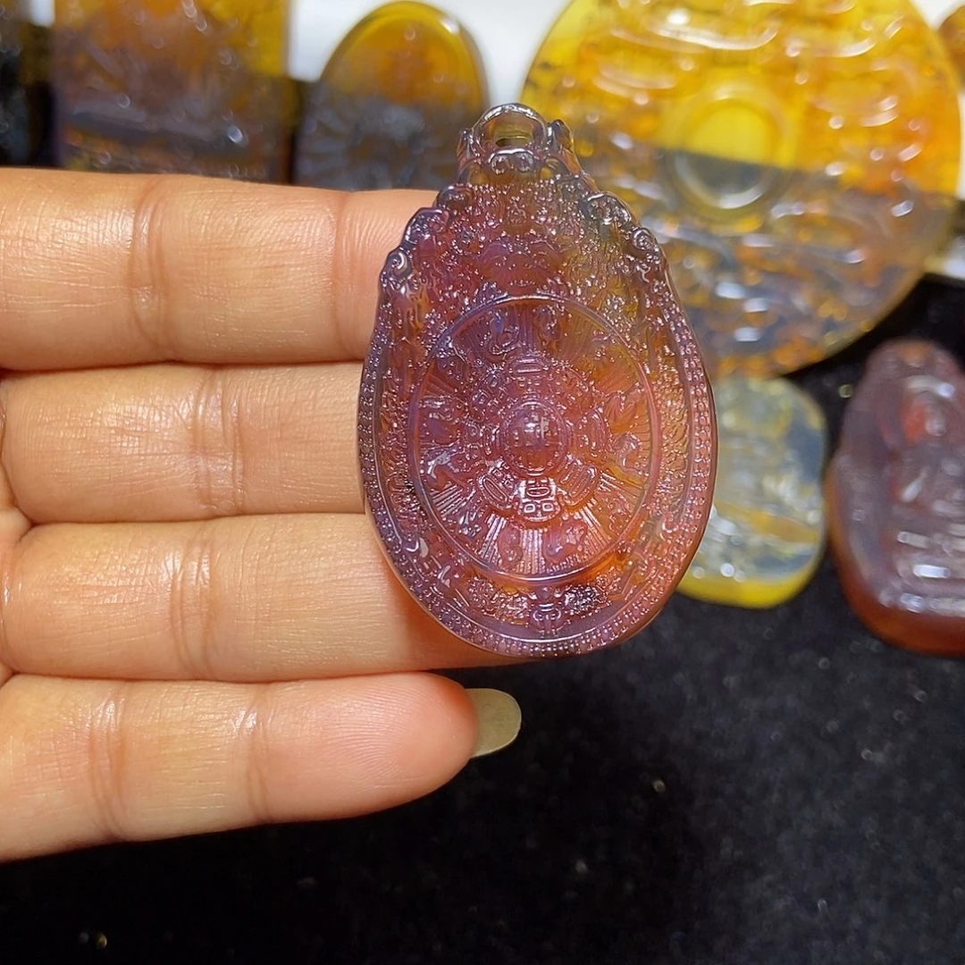 琥珀未镶嵌颈饰缅甸天然琥珀吊坠