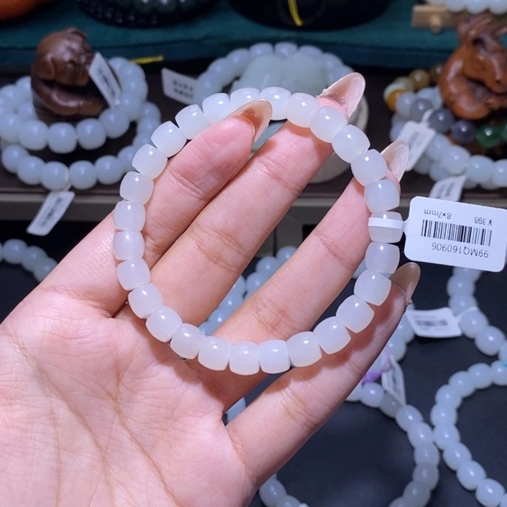 和田玉未镶嵌手链8直切