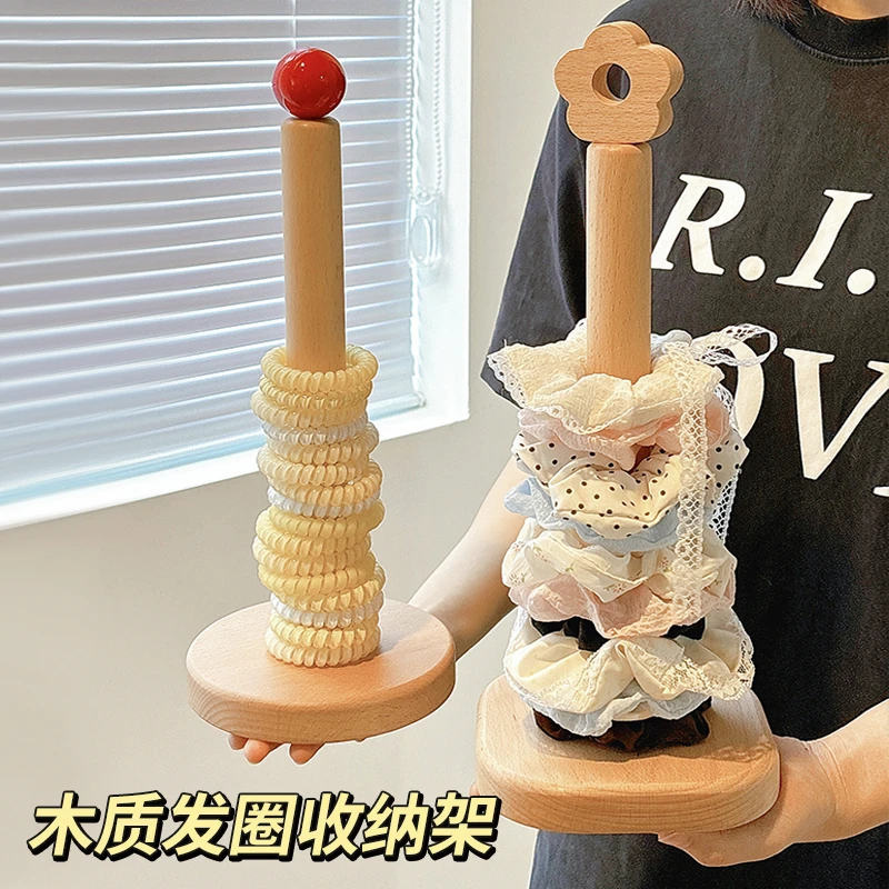 木质首饰架大肠发圈收纳架高颜值头绳皮筋发箍收纳神器发饰展示架