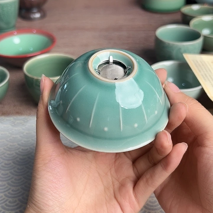 龙泉云间青瓷小米茶器