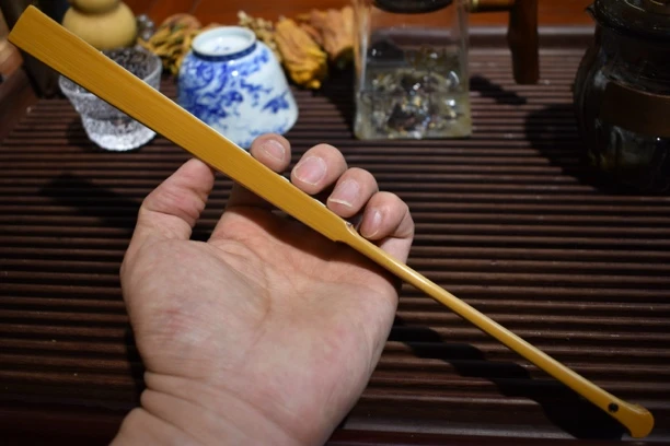 福金記出品纯手工老玉竹折扇清式马牙折扇开合顺畅
