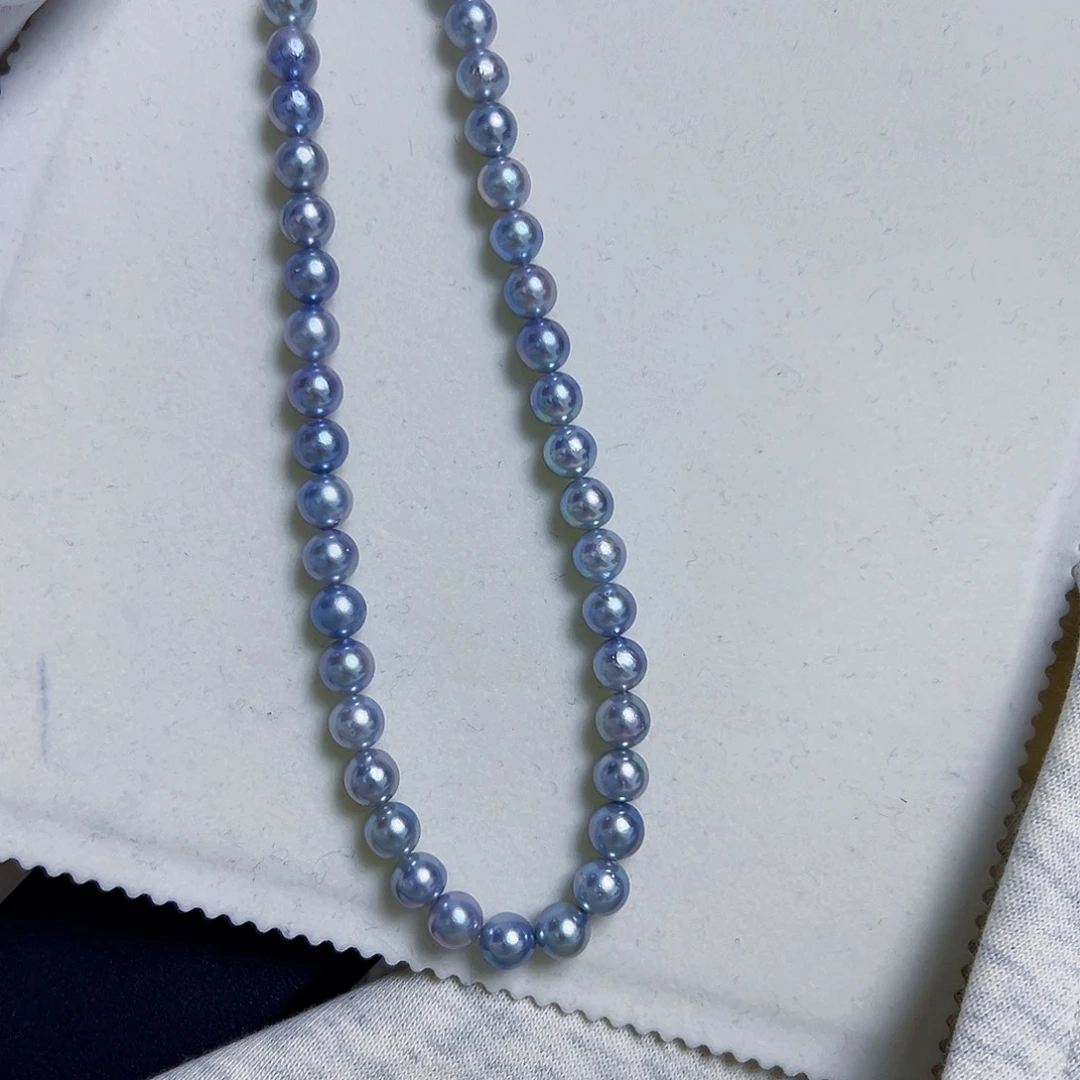 海水珍珠海水akoya真多麻色满珠链8-9mm未镶嵌
