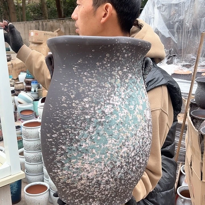 红陶泼墨口径22高度33