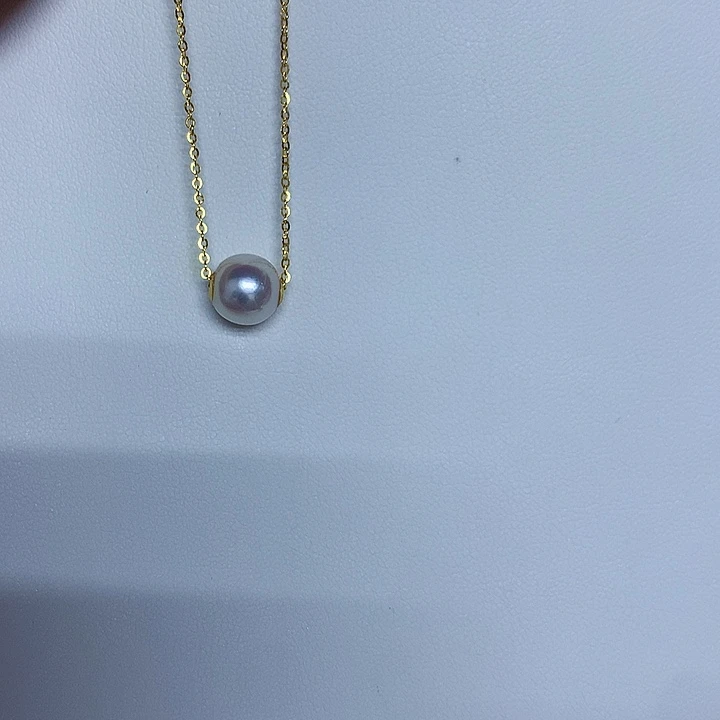 18K金镶嵌吊坠(不含链)海水珍珠8-9mm