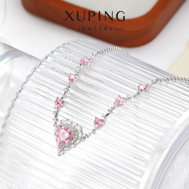 XUPING/旭平首饰 合金合成锆石项链 新年璀璨心河GDM X001002978