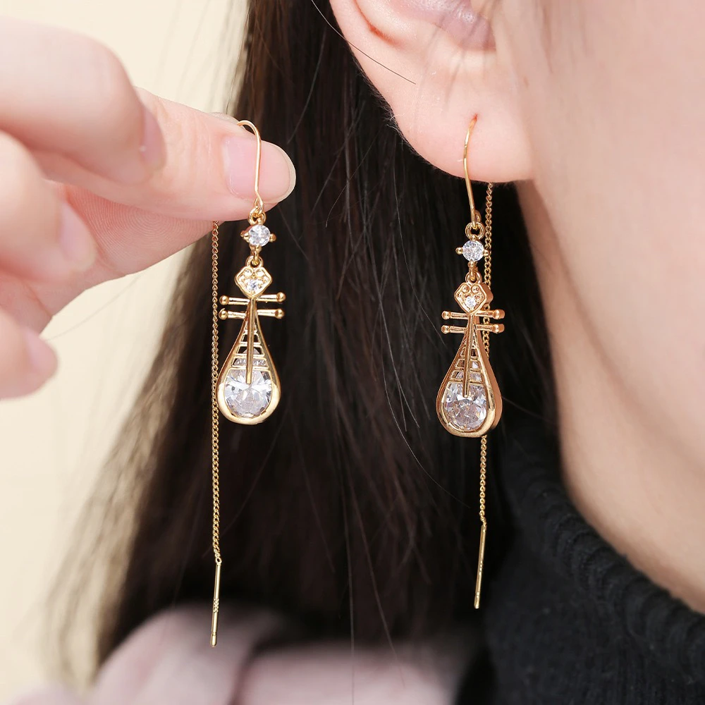 925银耳饰 925银耳饰 铜合金气质轻奢小众长款个性设计师耳环