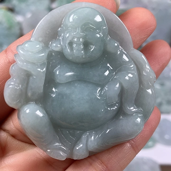 颈饰未镶嵌翡翠逍遥佛福利卡厚10+