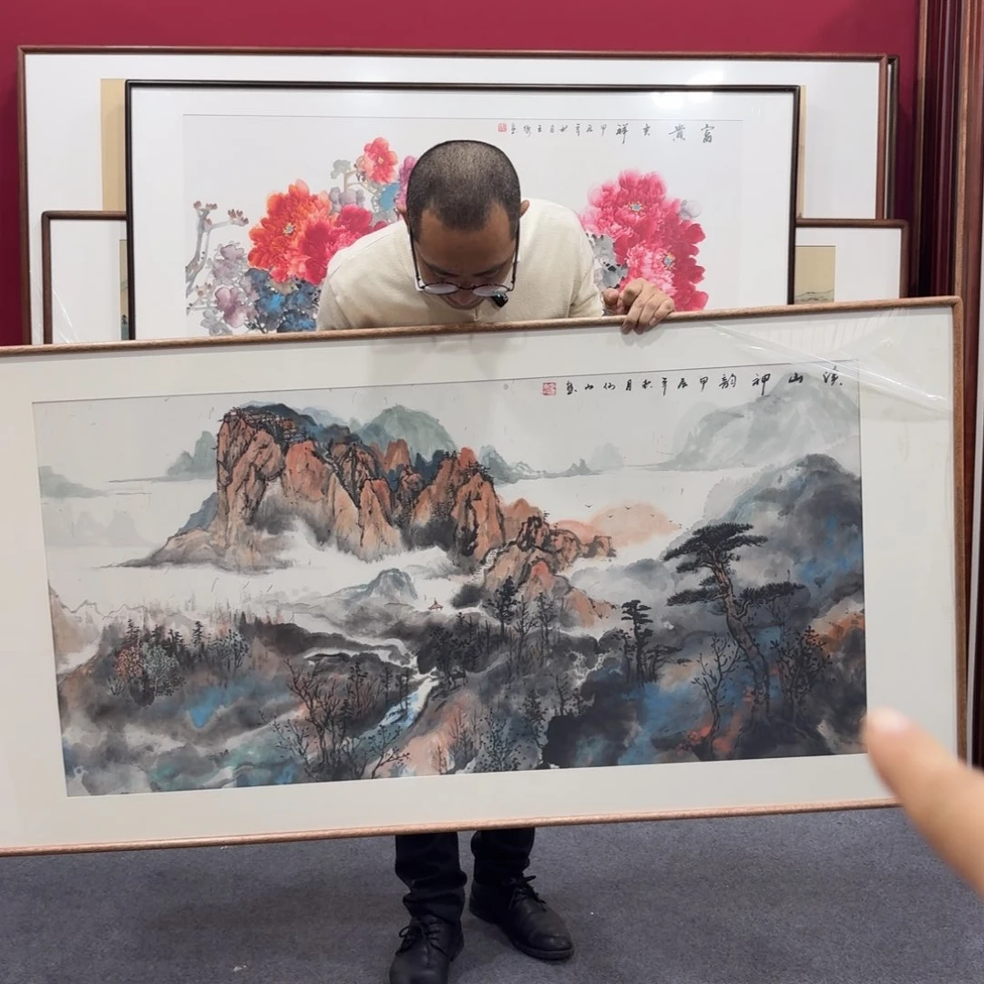 国画手绘作品带框包邮160成80