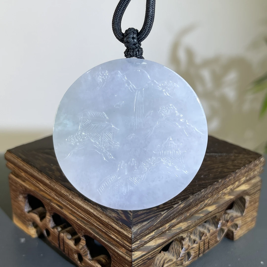 JCB03-105 天然缅甸A货翡翠 山水牌