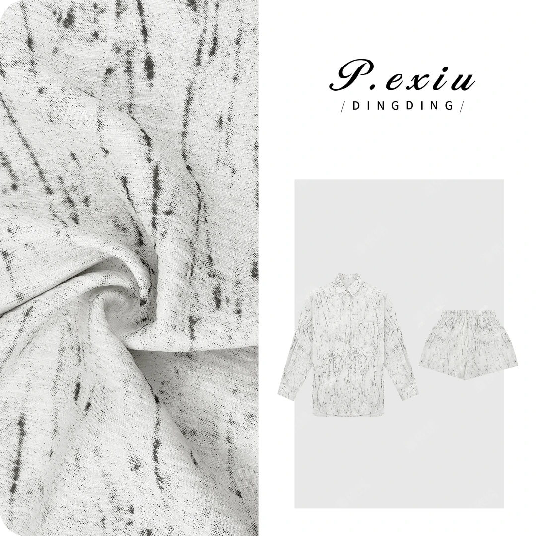 PanYiXiu/潘依绣【水墨套装】天丝小众艺术水墨衬衫短款套装 SH1681