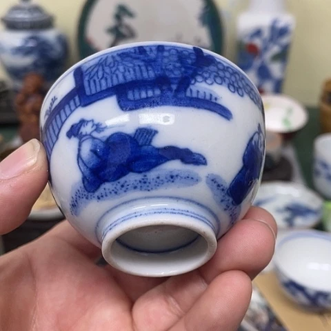 【闪购商品】碟哈*兔中古工艺品回流瓷器