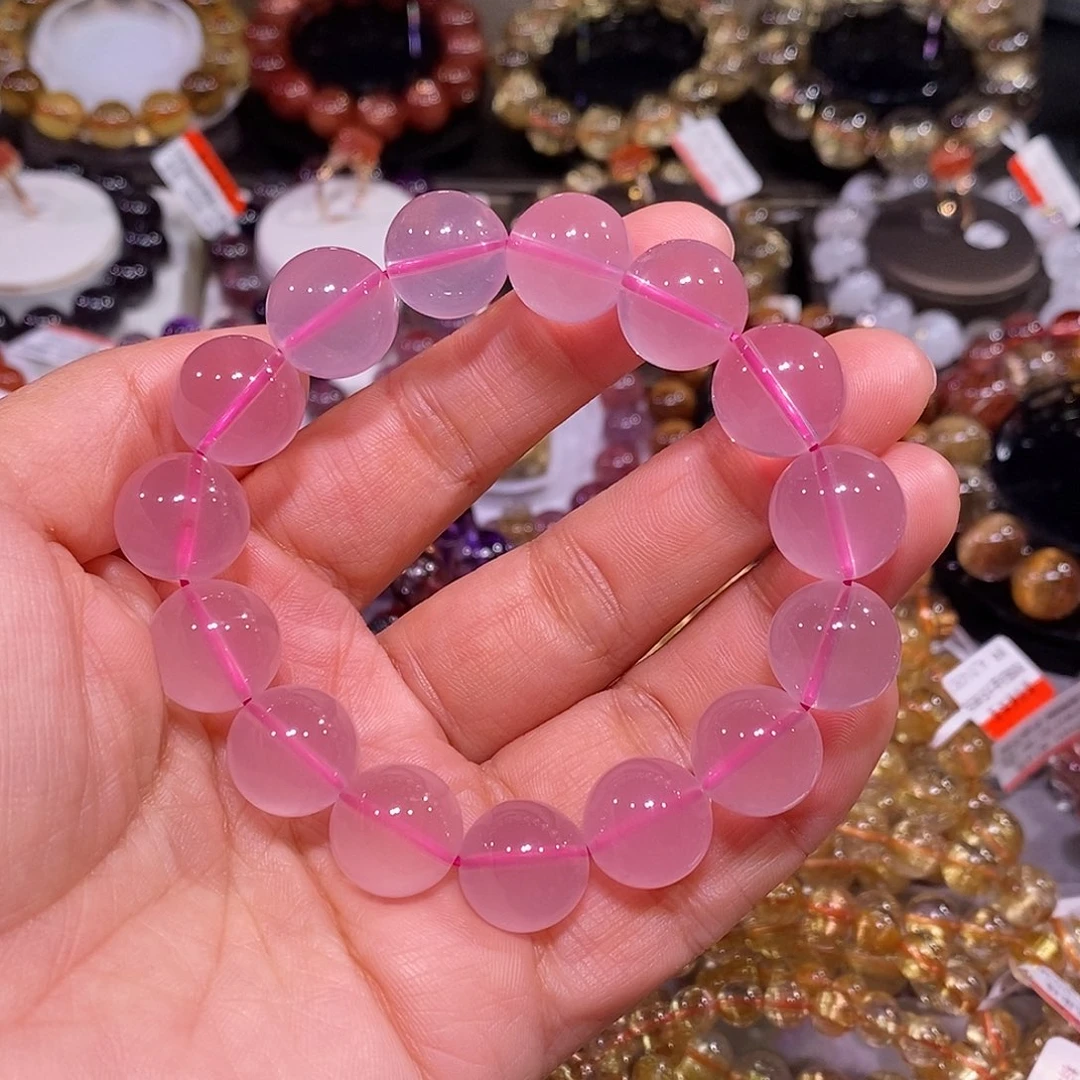 未镶嵌手链水晶粉水晶14