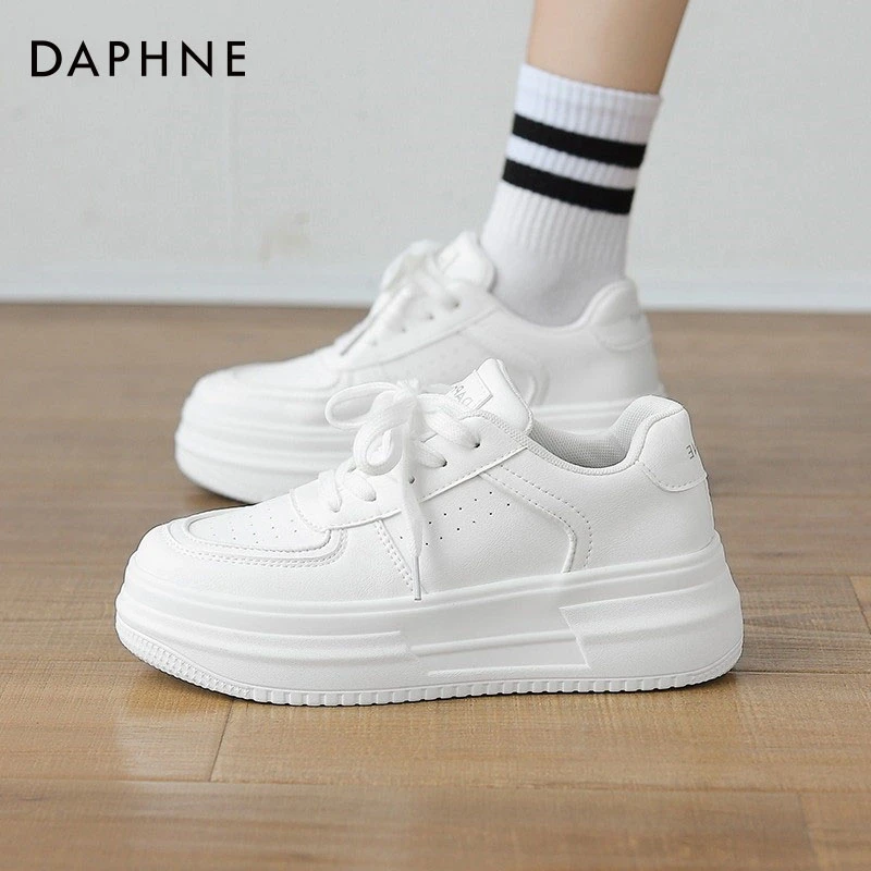 达芙妮厚底小白鞋女款2025爆款百搭女鞋秋季时尚休闲白色板鞋子女
