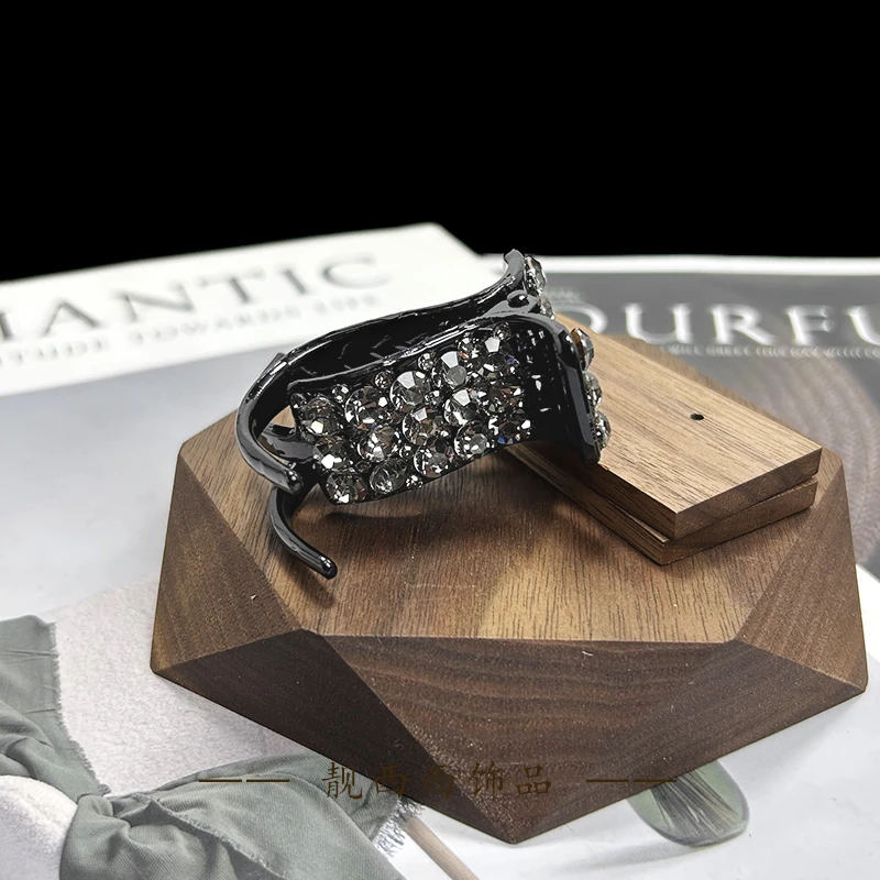 【LXX靓西西】318 丸子夹4.5厘米灰色满钻轻奢高马尾支撑夹