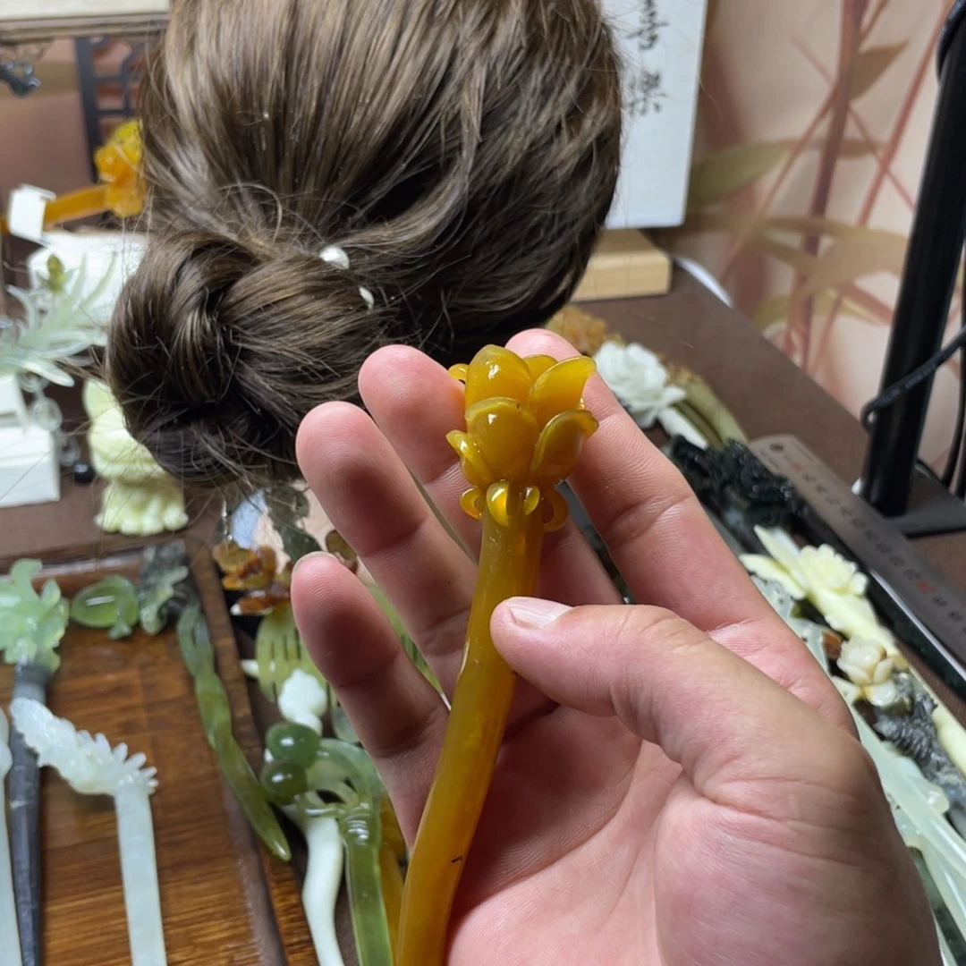 梵***柏岫玉未镶嵌发饰发簪