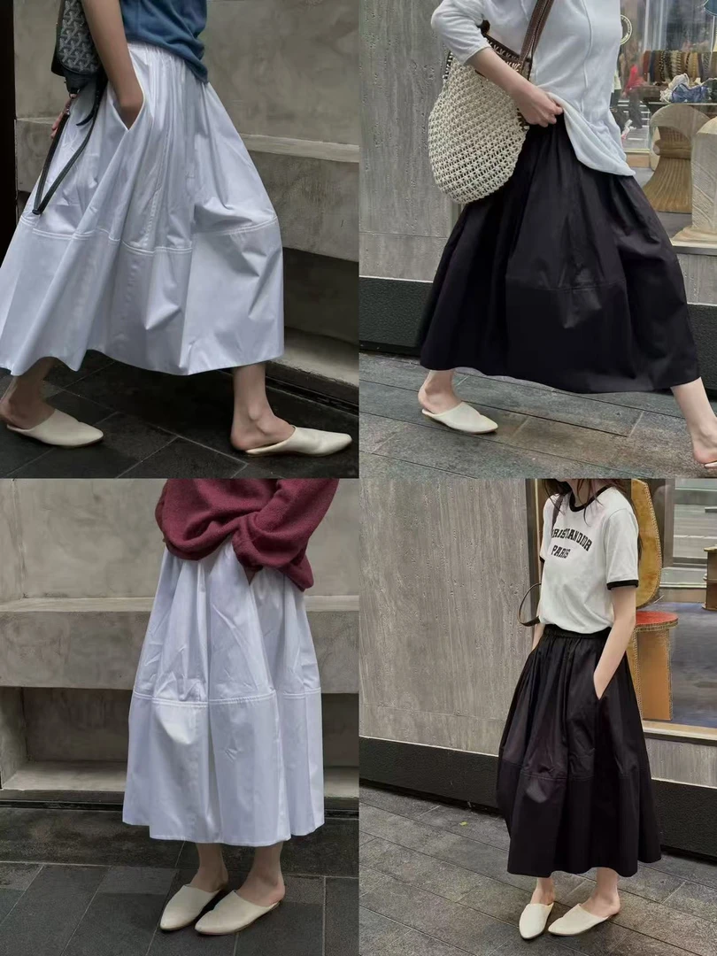 “co花苞裙”80支府绸棉松紧腰半裙52901