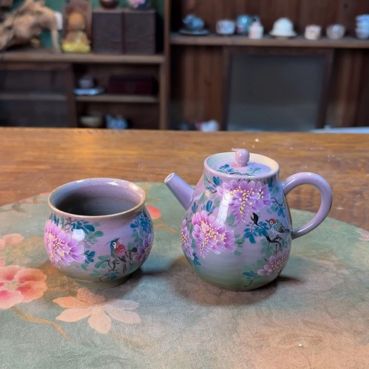 柴烧纯手工手绘陶瓷