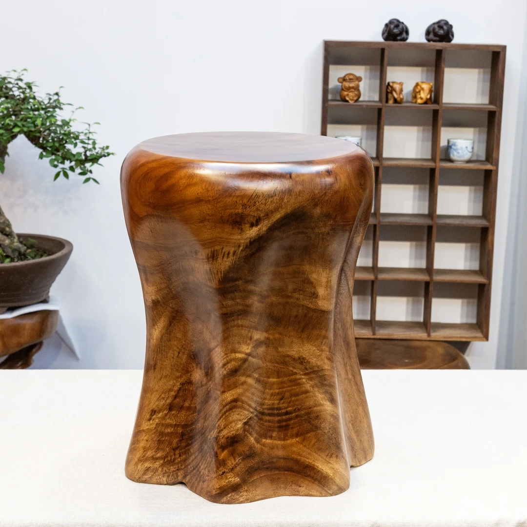 森活林（胡桃木天圆地方）原创实木凳子手工时尚客厅家用玄关换鞋凳