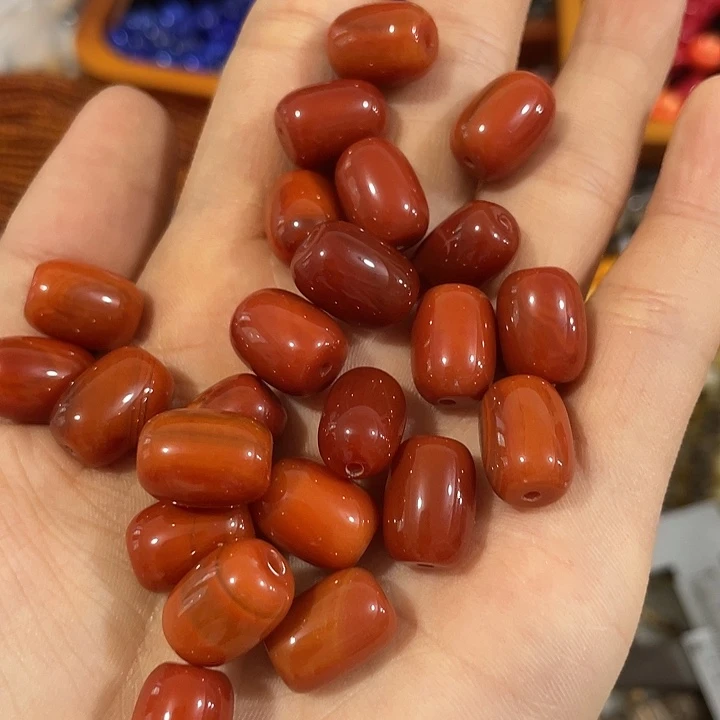 合金玛瑙/玉髓珠宝半成品8颗10x14桶珠