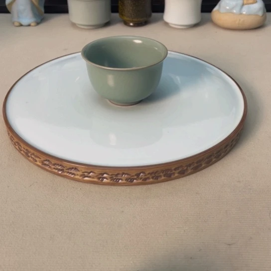 阳***明青焱汝瓷压手杯微瑕福利