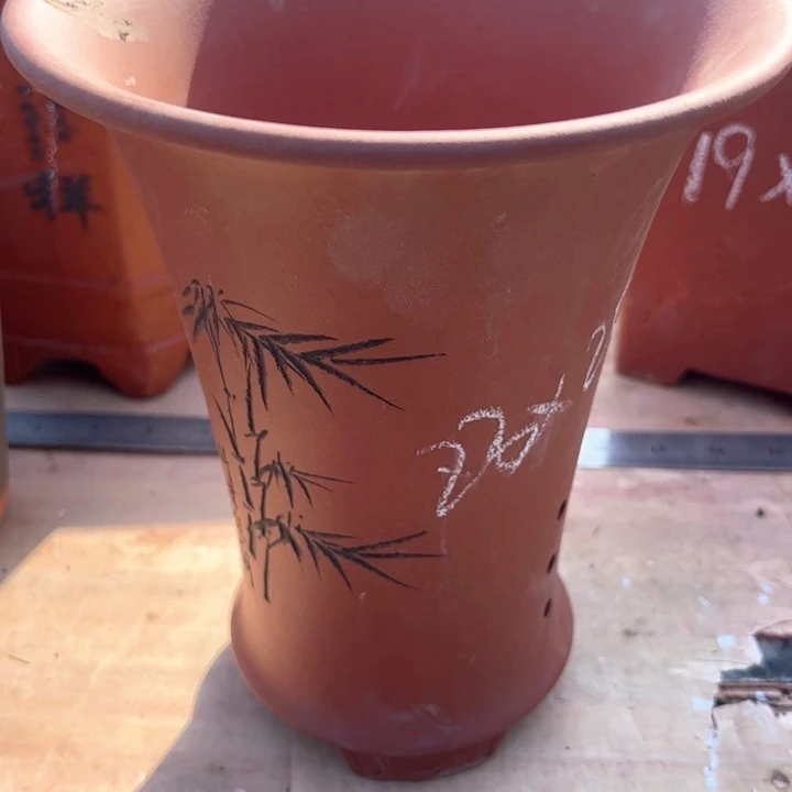 红陶紫砂兰花盆微瑕