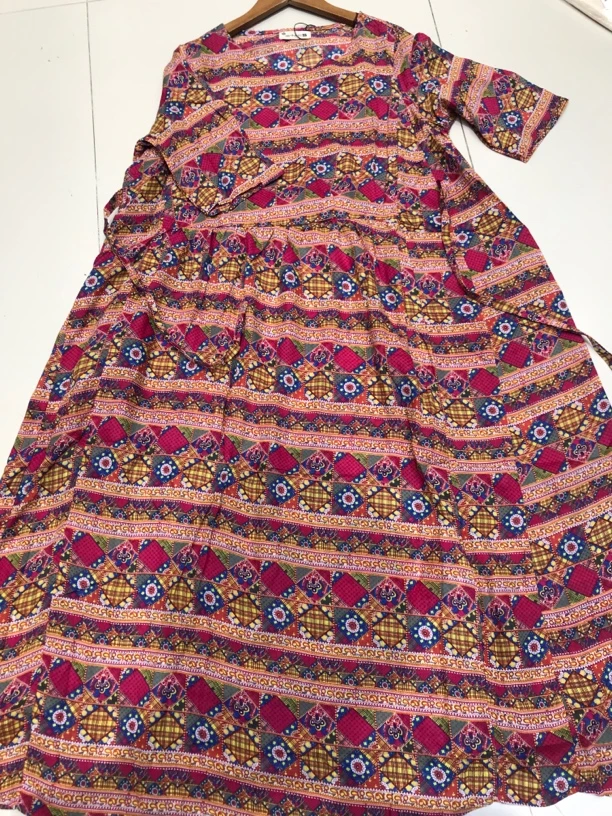 纯苎麻单层不透波西米亚纯苎麻系带长款连衣裙